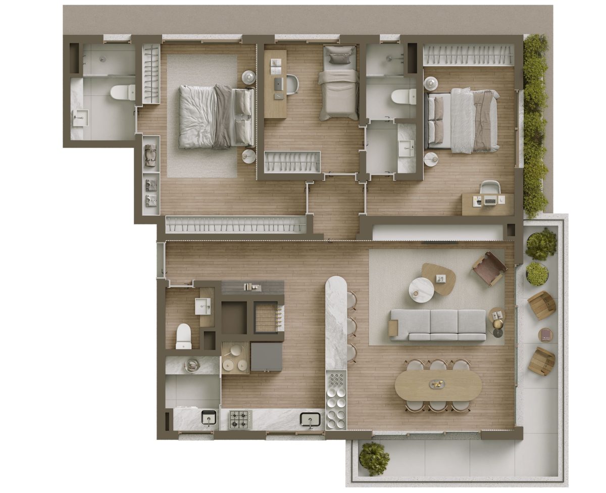 Apartamentos 401, 801 e 1201