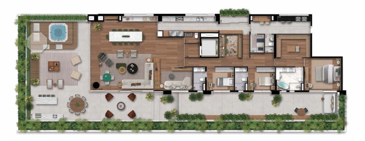 Planta 07 - 3 dorm 468m² - garden