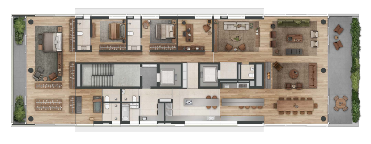 Apartamento Opção 3 -  484,03 m² / 3 suítes / escritório /  4 vagas