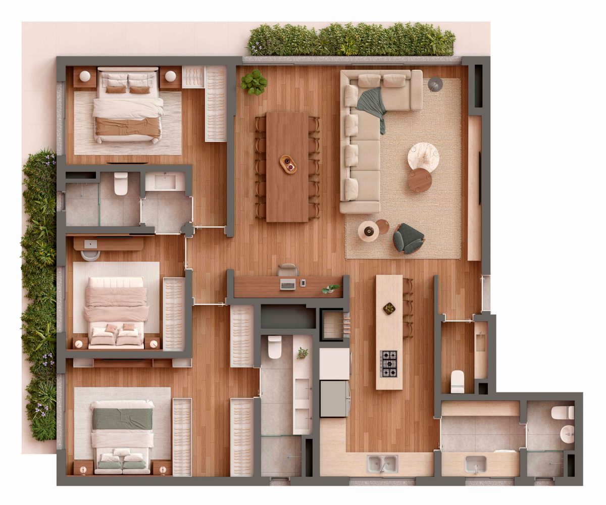 Tipo Living Estendido- 142 m² - Final 02