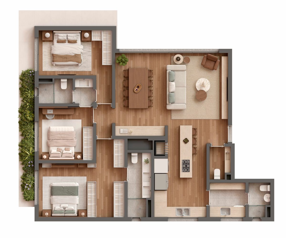 Tipo sem Sacada - 131 m² - Final 02