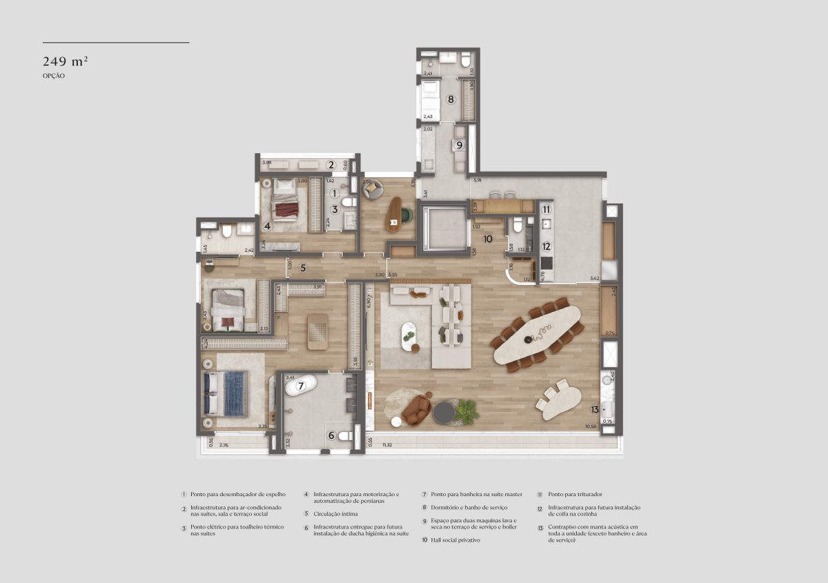 249 m²