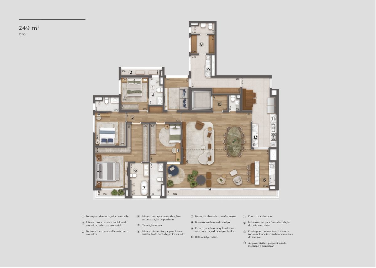 249 m²