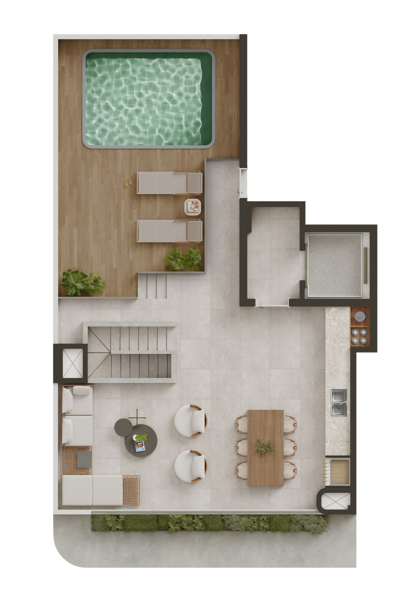 Planta 04 - 3 dorm 298,94m² - cobertura duplex - superior